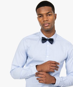 Chemise homme rayée coupe slim en coton stretch vue2 - GEMO (HOMME) - GEMO