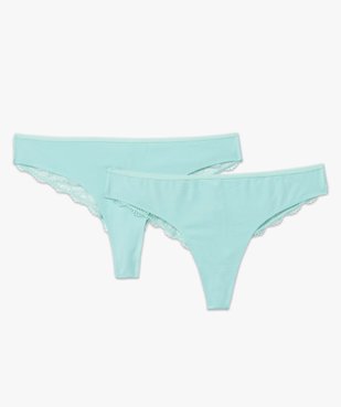 Tanga sans coutures en microfibre et dentelle femme (lot de 2) vue4 - GEMO(HOMWR FEM) - GEMO