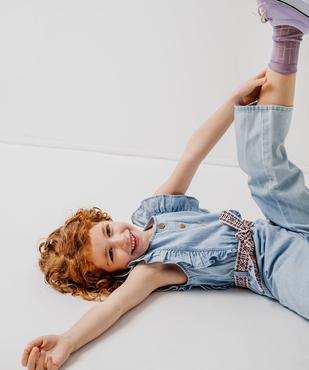 Combinaison pantalon avec volants sur les épaules fille vue1 - GEMO 4G FILLE - GEMO