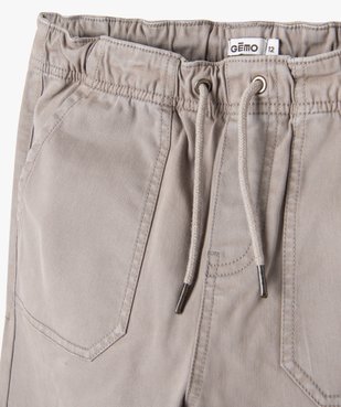 Pantalon en toile avec ceinture élastique garçon vue2 - GEMO 4G GARCON - GEMO