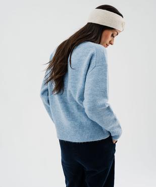 Pull en maille douillette extensible contenant de la laine femme vue4 - GEMO 4G FEMME - GEMO