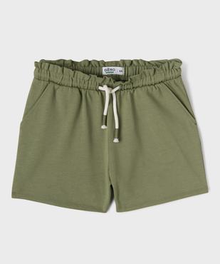 Short en jersey de coton à taille élastique ajustable fille vue1 - GEMO (ENFANT) - GEMO