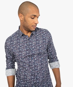 Chemise homme cintrée à fleurs vue2 - GEMO (HOMME) - GEMO
