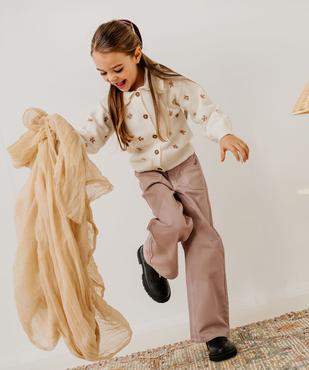 Gilet à grand col avec motifs brodés fille vue5 - GEMO (ENFANT) - GEMO