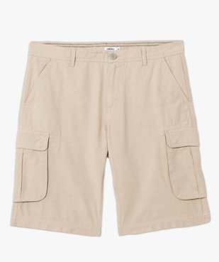 Bermuda homme multipoches en coton vue4 - GEMO (HOMME) - GEMO