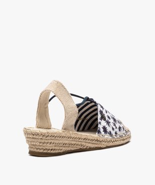 Sandales femme en toile à talon compensé – Terre de Marins vue4 - TERRE DE MARINS - GEMO
