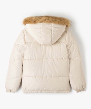 Parka garçon déperlante et matelassée avec capuche chaudement doublée vue4 - GEMO 4G FILLE - GEMO