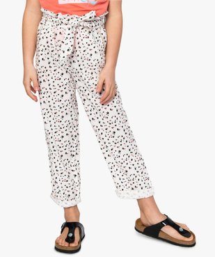 Pantalon fille imprimé avec liserés pailletés sur les poches vue1 - GEMO (ENFANT) - GEMO
