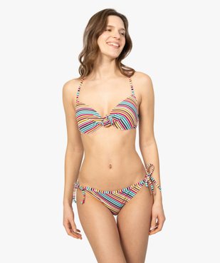 Bas de maillot de bain femme à nouer sur les hanches vue3 - GEMO (PLAGE) - GEMO