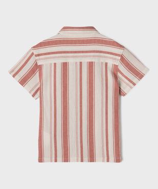 Chemise manches courtes à rayures garçon vue4 - GEMO 4G GARCON - GEMO