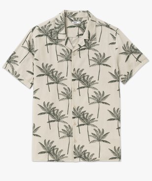 Chemise à manches courtes en coton léger et col cubain homme vue4 - GEMO (HOMME) - GEMO