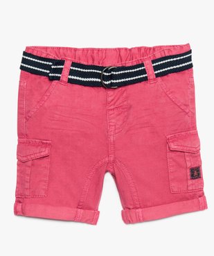Bermuda bébé garçon battle avec ceinture rayée - Lulu Castagnette vue1 - LULUCASTAGNETTE - GEMO