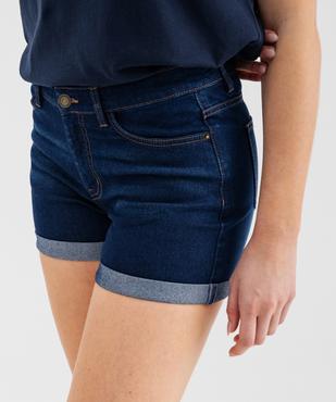 Short en jean stretch avec revers cousus femme vue2 - GEMO(FEMME PAP) - GEMO