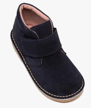 Boots enfant unis en cuir à fermeture scratch vue5 - GEMO (ENFANT) - GEMO