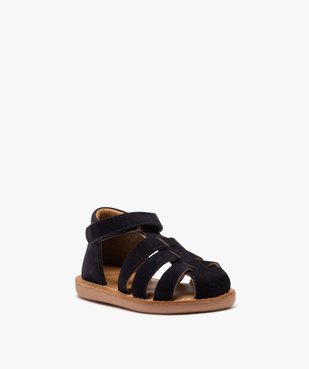 Sandales bébé garçon en cuir suédé uni et à scratch vue3 - BUGGY GEMO FOR GOOD - GEMO