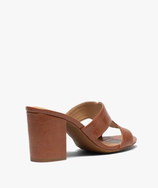 Mules femme unies à talon dessus imitation croco vue4 - Nikesneakers(URBAIN) - Nikesneakers