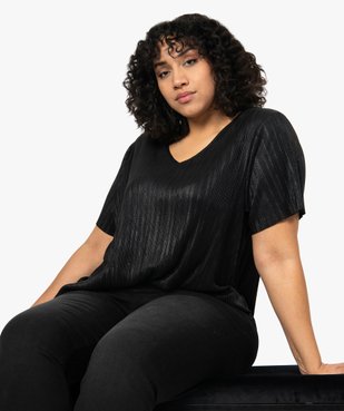 Tee-shirt femme grande taille plissé vue1 - Nikesneakers (G TAILLE) - Nikesneakers
