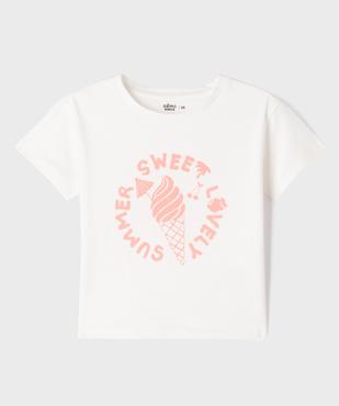 Tee-shirt manches courtes en jersey de coton imprimé fille vue1 - GEMO 4G FILLE - GEMO