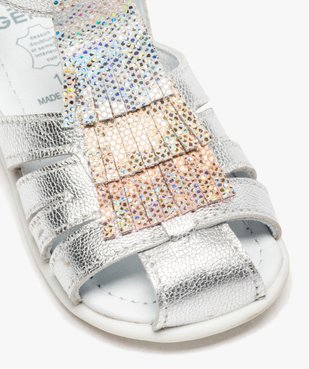 Sandales premiers pas bébé fille avec franges métallisées vue6 - GEMO(BEBE DEBT) - GEMO