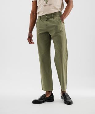 Pantalon à pinces en coton et lin homme vue1 - GEMO (HOMME) - GEMO