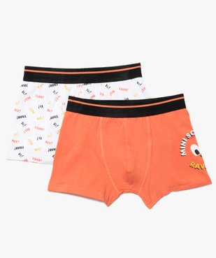 Boxers garçon stretch avec coton bio 1 uni/1 motif (lot de 2) vue1 - GEMO C4G GARCON - GEMO
