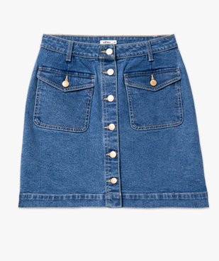 Jupe en jean boutonnée sur l’avant femme vue4 - GEMO 4G FEMME - GEMO