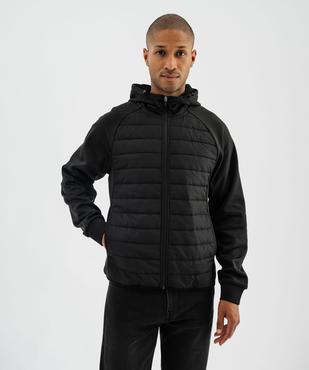 Sweat de sport à capuche zippé devant matelassé homme vue1 - GEMO (HOMME) - GEMO