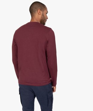 Tee-shirt homme à manches longues et col tunisien vue3 - GEMO (HOMME) - GEMO