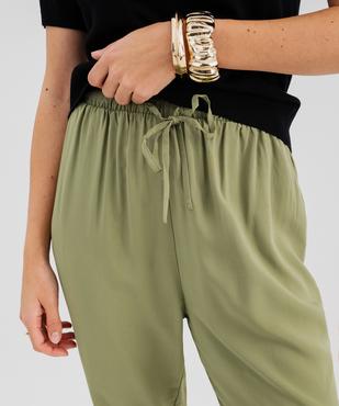 Pantalon à taille élastiquée en viscose fluide imprimée femme vue2 - GEMO 4G FEMME - GEMO