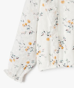 Blouse fille à fleurs, volants et manches longues vue2 - Nikesneakers (ENFANT) - Nikesneakers