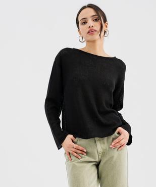 Pull léger en maille ajourée femme vue2 - GEMO(FEMME PAP) - GEMO