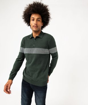 Pull fine maille à col polo homme vue1 - GEMO (HOMME) - GEMO