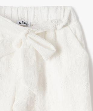 Pantalon large en dentelle extensible fille vue2 - GEMO (ENFANT) - GEMO