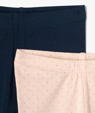 Leggings bébé fille uni et imprimé (lot de 2) vue2 - GEMO(BEBE DEBT) - GEMO