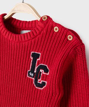 Pull en coton avec motif en maille bouclette bébé garçon - LuluCastagnette vue2 - LULUCASTAGNETTE - GEMO