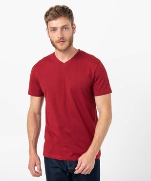Tee-shirt homme à manches courtes et col V vue1 - GEMO (HOMME) - GEMO