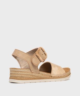 Sandales à talon compensé et scratch légères femme - Emilia Rosa vue4 - EMILIA ROSA - GEMO