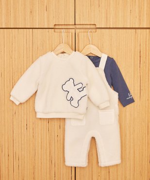 Pull en fourrure imitation dos boutonné bébé - LuluCastagnette vue7 - LULUCASTAGNETTE - GEMO