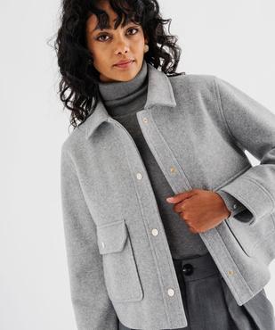 Veste courte aspect drap de laine femme vue2 - GEMO(FEMME PAP) - GEMO