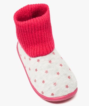 Chaussons bébé fille avec tige montante en bord-côte vue5 - GEMO(BEBE DEBT) - GEMO