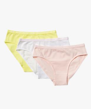 Culottes en coton biologique fille (lot de 3) vue1 - GEMO 4G FILLE - GEMO