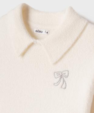 Pull à col chemise avec motif brodé fille vue2 - GEMO (ENFANT) - GEMO