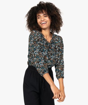 Blouse femme imprimée avec manches 3/4 élastiquées vue1 - GEMO(FEMME PAP) - GEMO