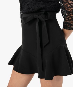 Jupe femme courte avec ceinture à nouer vue2 - GEMO(FEMME PAP) - GEMO