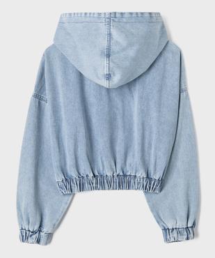 Veste en jean à capuche fermeture zippée fille vue3 - GEMO (JUNIOR) - GEMO