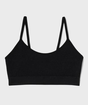Brassière à fines bretelles en maille côtelée fille vue1 - GEMO 4G FILLE - GEMO