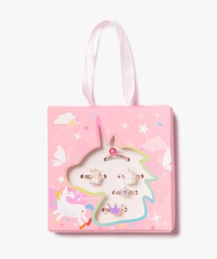 Coffret de bagues pour fille assorties (lot de 5) vue1 - GEMO - GEMO