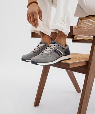 Baskets basses multitextures homme - Urban Steps vue1 - URBAN STEPS - GEMO