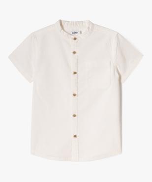Chemise manches courtes col mao en lin garçon vue1 - GEMO (ENFANT) - GEMO