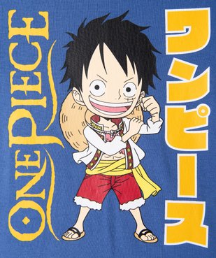 Tee-shirt manches courtes imprimé Luffy garçon - One Piece vue3 - ONE PIECE - GEMO